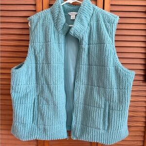 Christopher & Banks Teal Fuzzy Vest